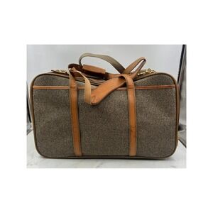 VTG Hartmann Leather Tweed Carry On Weekender Triple Compartment Expandable